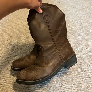 Distressed work boot